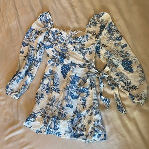 Reformation blue and white dress